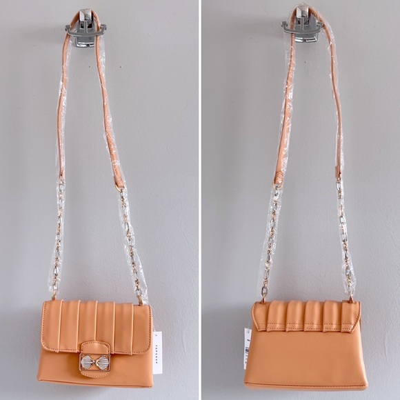 Topshop Shelly Crossbody Bag Peachy Nude Boho NWT - Picture 2 of 10
